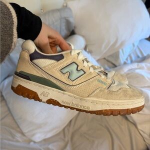New Balance 550 Beige and Blue Sneakers